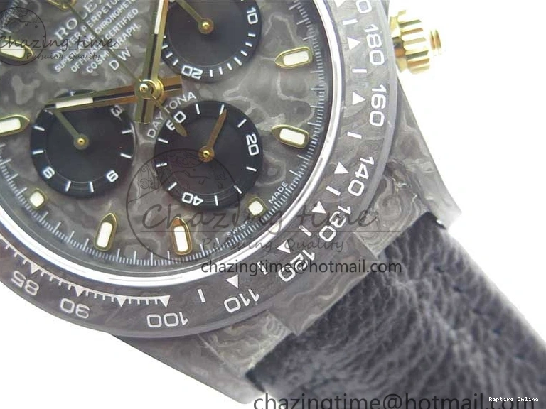 0210 Daytona DIW Carbon OMF Best Edition Carbon Dial on Black Leather Strap A Bright 2836